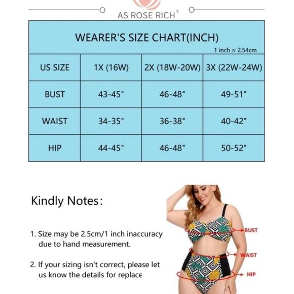 Women’s Plus Size Two Piece Swimsuits in Geo orange size 2X NWT - Picture 8 of 8